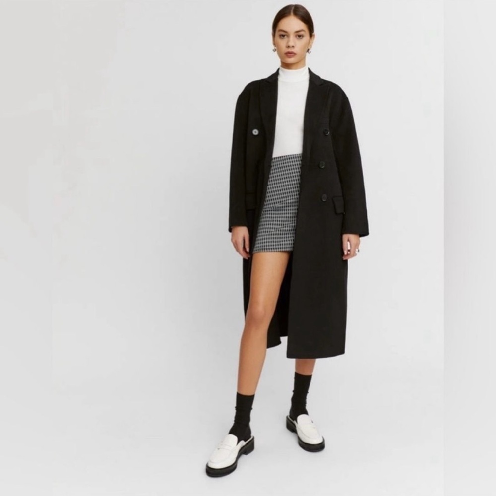 Reformation Angie Loafer Mules (black/white, size 7)